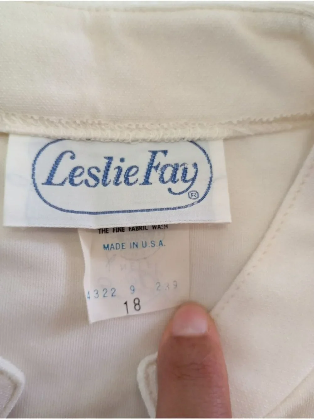 Vintage Leslie Fay Dress Abstract Side Panels 3/4 Sleeves Size 18 Made In USA - Picture 3 of 8